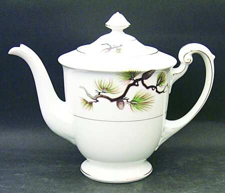 Shasta Pine White Teapot & Lid