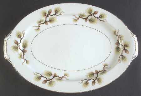 Shasta Pine White 17" Oval Serving Platter