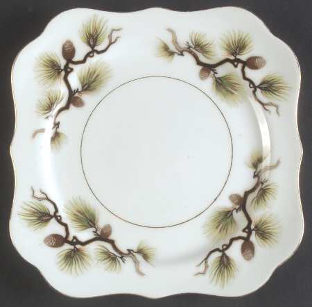 Shasta Pine White Square Salad Plate