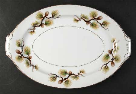 Shasta Pine White 15" Oval Serving Platter