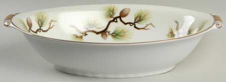 Shasta Pine White 10" Oval Vegetable Bowl