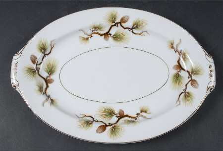 Shasta Pine White 12" Oval Serving Platter