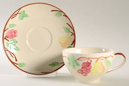Royal Orchard Flat Cup & Saucer Set by Nasco (Japan)