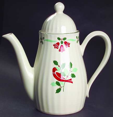 Bells & Holly Coffee Pot & Lid