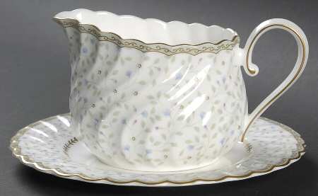 Blue Prose Round Gravy Boat & Bread and Butter Stand