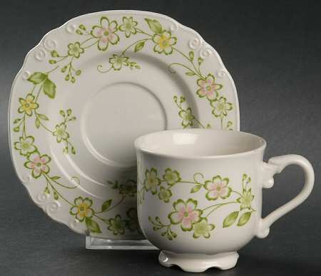 Blossom Time (No Trim) Footed Cup & Saucer Set