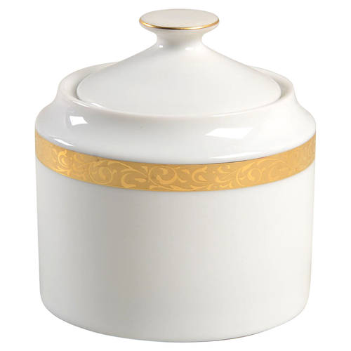 Gold Filigree Sugar Bowl & Lid