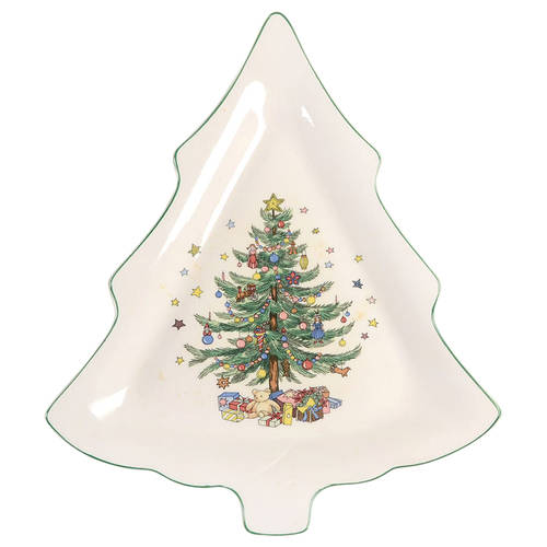 Happy Holidays Large Tree Shaped Dish