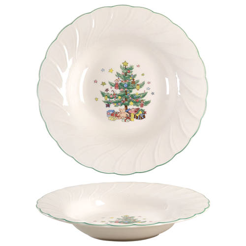 Happy Holidays Large Rim Soup Bowl