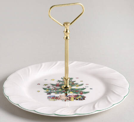 Happy Holidays Round Serving Plate with Handle (SP)