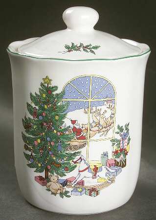 Happy Holidays Medium Canister & Lid by Nikko