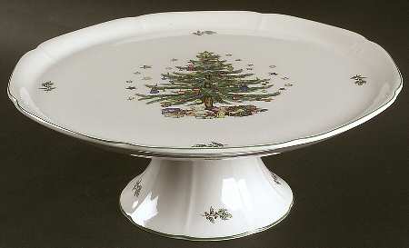 Happy Holidays 11" Diameter Pedestal Cake Stand