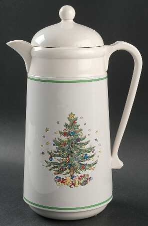 Happy Holidays Plastic Thermos/Carafe & Lid