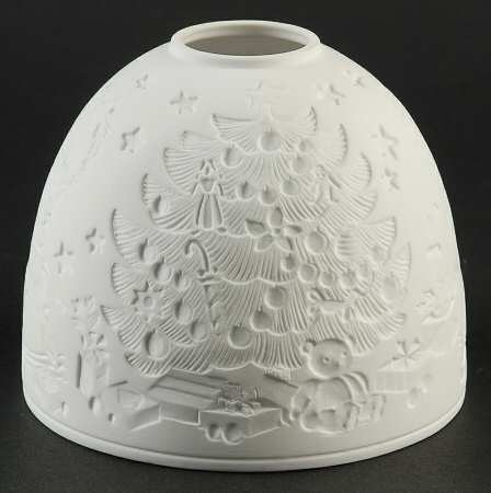 Happy Holidays Lithophane Candle Votive Globe