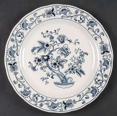 Ming Tree Blue (Double Phoenix Backstamp) Luncheon Plate