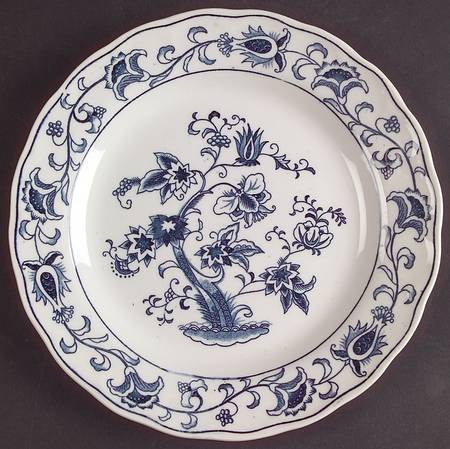 Ming Tree Blue (Double Phoenix Backstamp) Dessert/Pie Plate