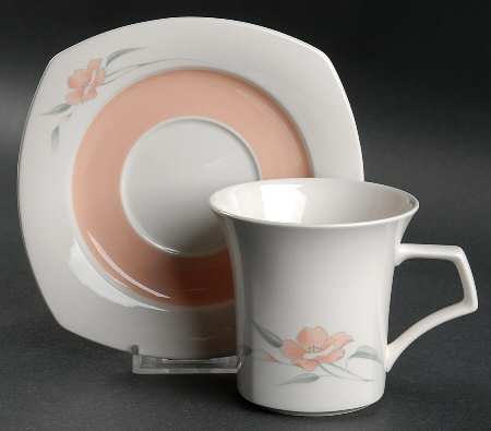 Peachglow Flat Cup & Saucer Set
