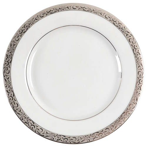 Platinum Filigree Bread & Butter Plate/Gravy Underplate