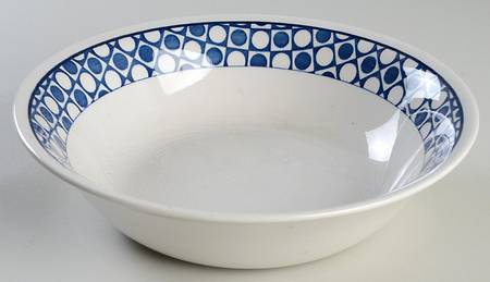 Polka Dot Blue 9" Round Vegetable Bowl