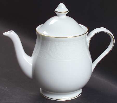 White Lace Gold Teapot & Lid