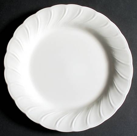 White Satin Luncheon Plate
