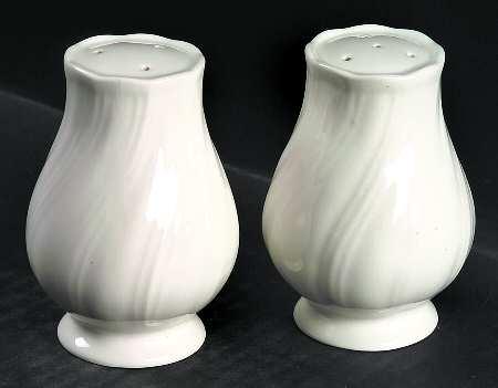 White Satin Salt & Pepper Set