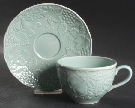 Woodbury Green Flat Cup & Saucer Set by Nikko