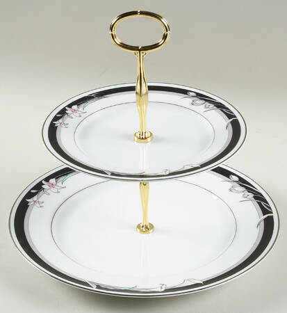 Kabuki 6 5/8"-10"  2 Tiered Serving Tray (Dp, Sp) HC