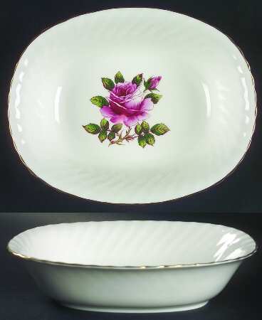 Carleton Rose 9" Oval Vegetable Bowl