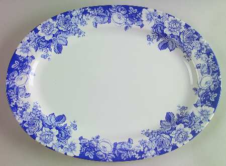 Indigo Rose 14" Oval Serving Platter