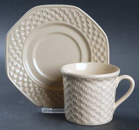 Rattan Flat Cup & Saucer Set