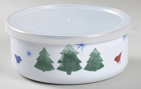 Winter Wonderland Bowl-Metal 5 7/8"  with Plastic Lid
