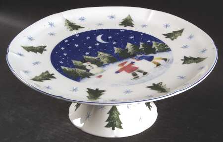 Winter Wonderland 11" Diameter Pedestal Cake Stand