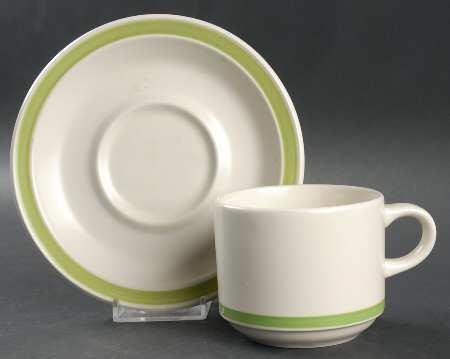 Evergreen Flat Cup & Saucer Set