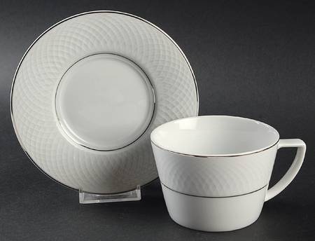Orbit Platinum Flat Cup & Saucer Set