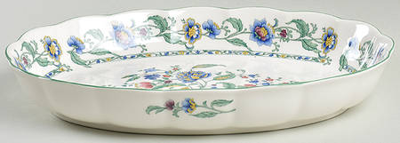 Oriental Garden 11" Oval Vegetable Bowl