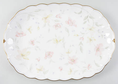 Pastel Garden 15" Oval Serving Platter