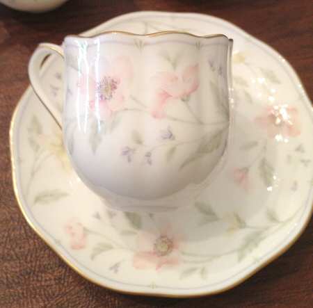 Pastel Garden Flat Demitasse Cup & Saucer Set
