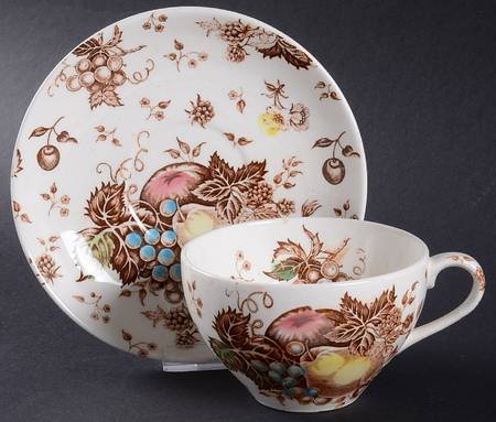 Fruit Festival Flat Cup & Saucer Set
