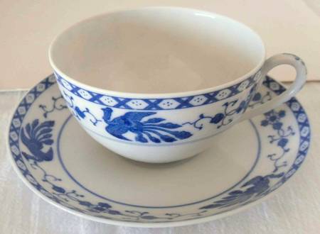 Mikado Blue Flat Cup & Saucer Set