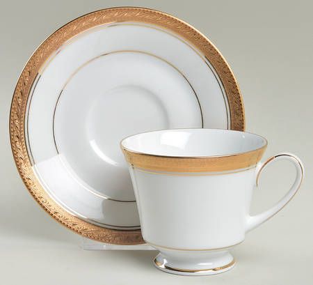 Crestwood Gold Footed Cup & Saucer Set