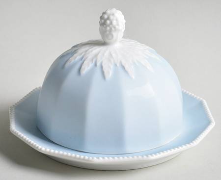 Perl Blue Round Covered Butter