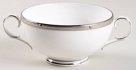 Rochelle Platinum Footed Cream Soup Bowl