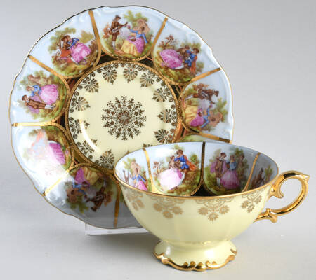 Love Story Footed Cup & Saucer Set