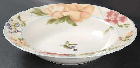 Garden Trellis Large Rim Soup Bowl