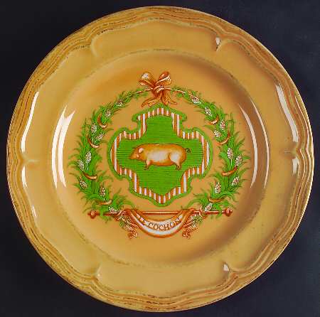 Country Market Antique Brown Accent Luncheon Plate