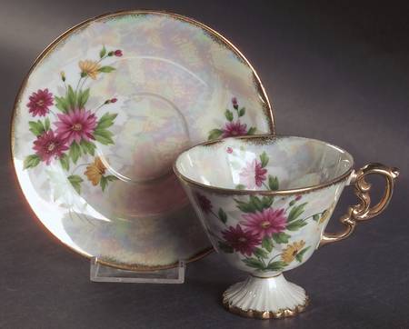 Flower of The Month Footed Cup & Saucer Set