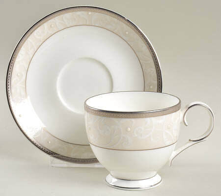 Satin Lace Footed Cup & Saucer Set by Noritake
