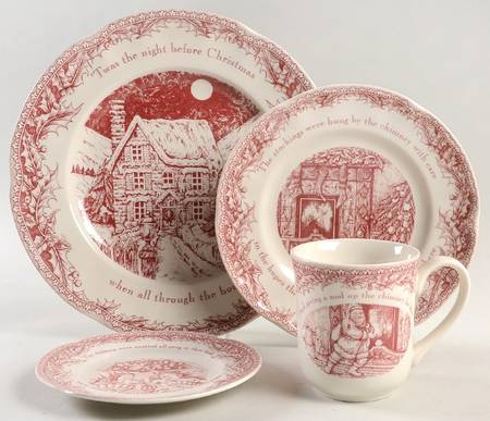 Twas the Night Before Christmas 4 Piece Place Setting