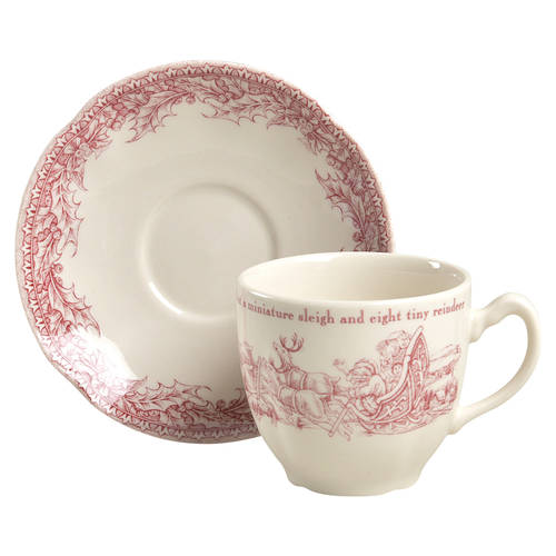 Twas the Night Before Christmas Flat Cup & Saucer Set